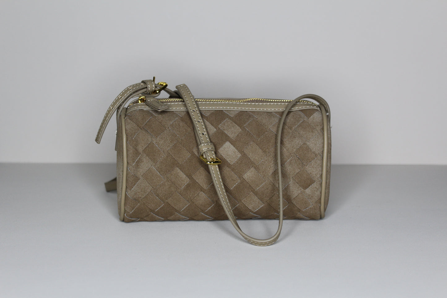 Taupe Soho Woven Bag - mia mare