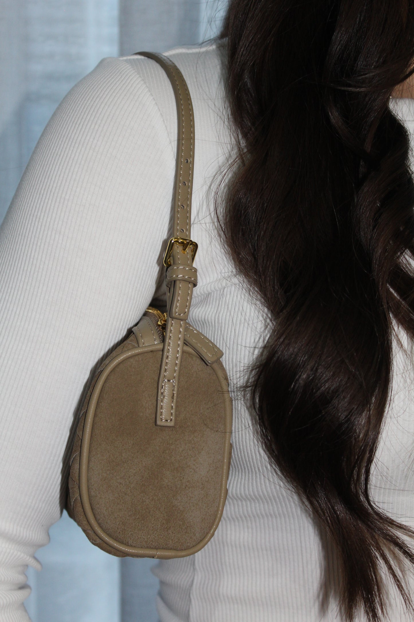 Taupe Soho Woven Bag - mia mare