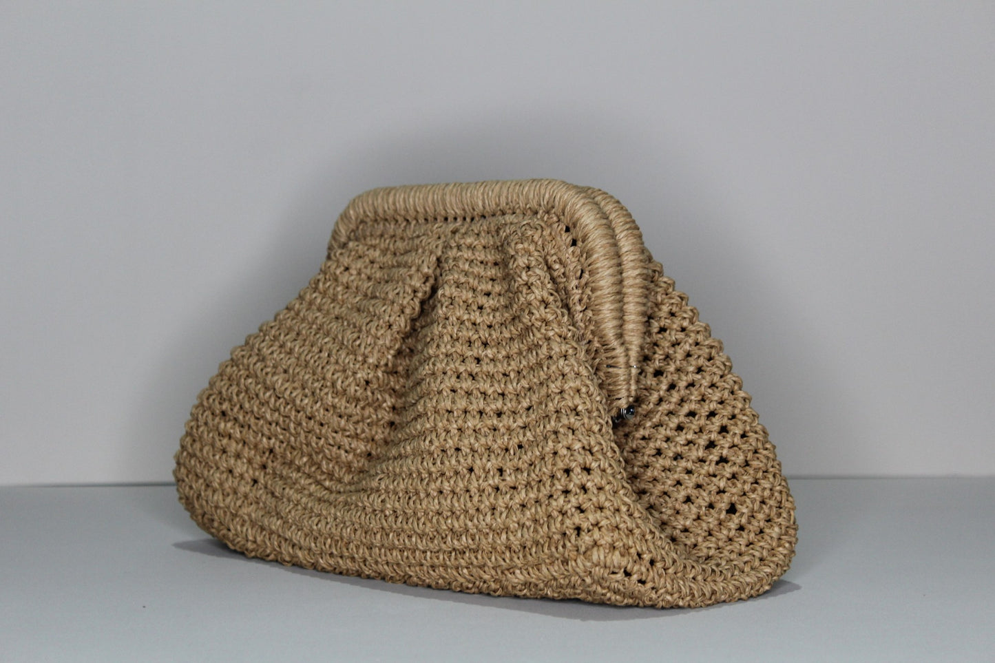 Brown Raffia Clutch - mia mare