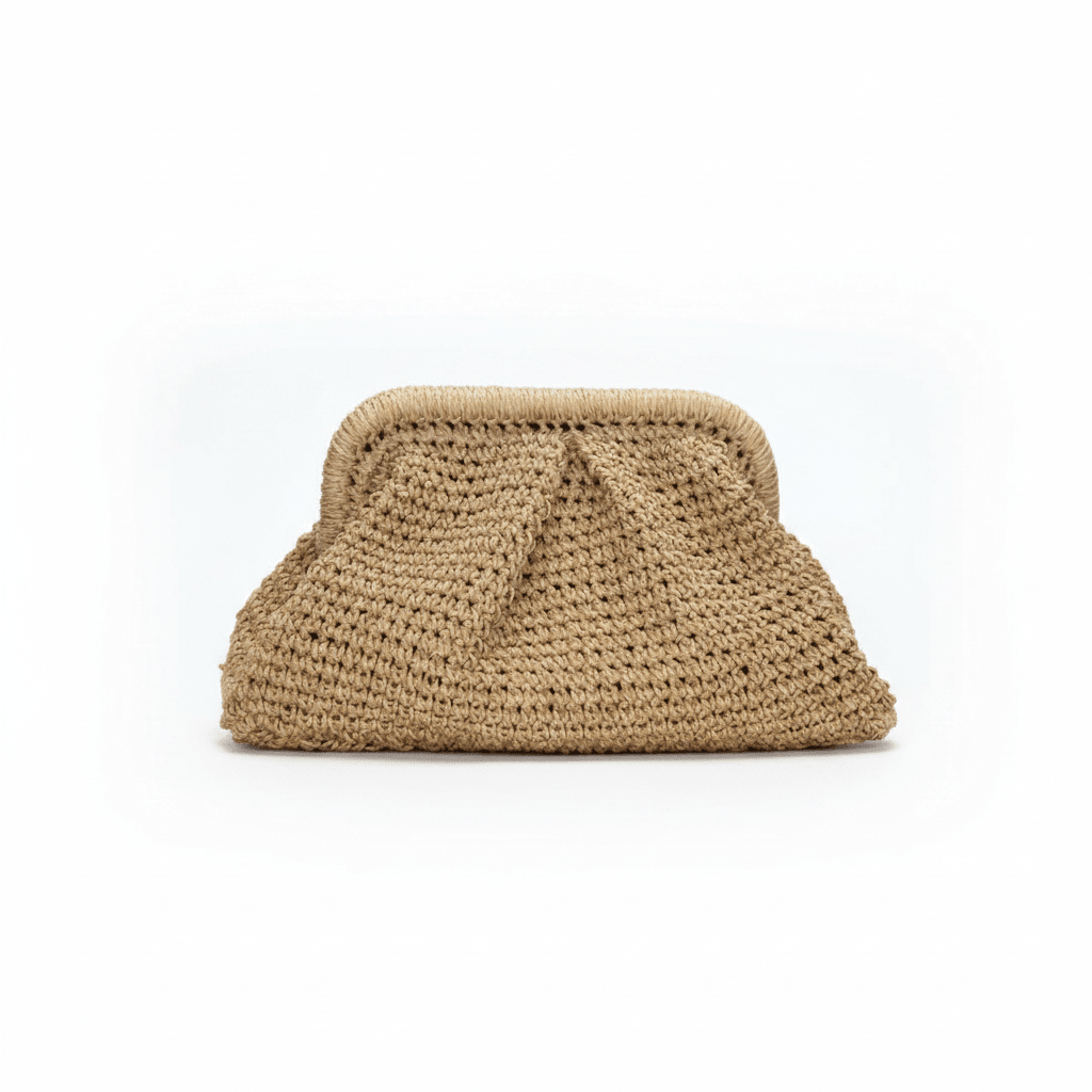Brown Raffia Clutch - mia mare