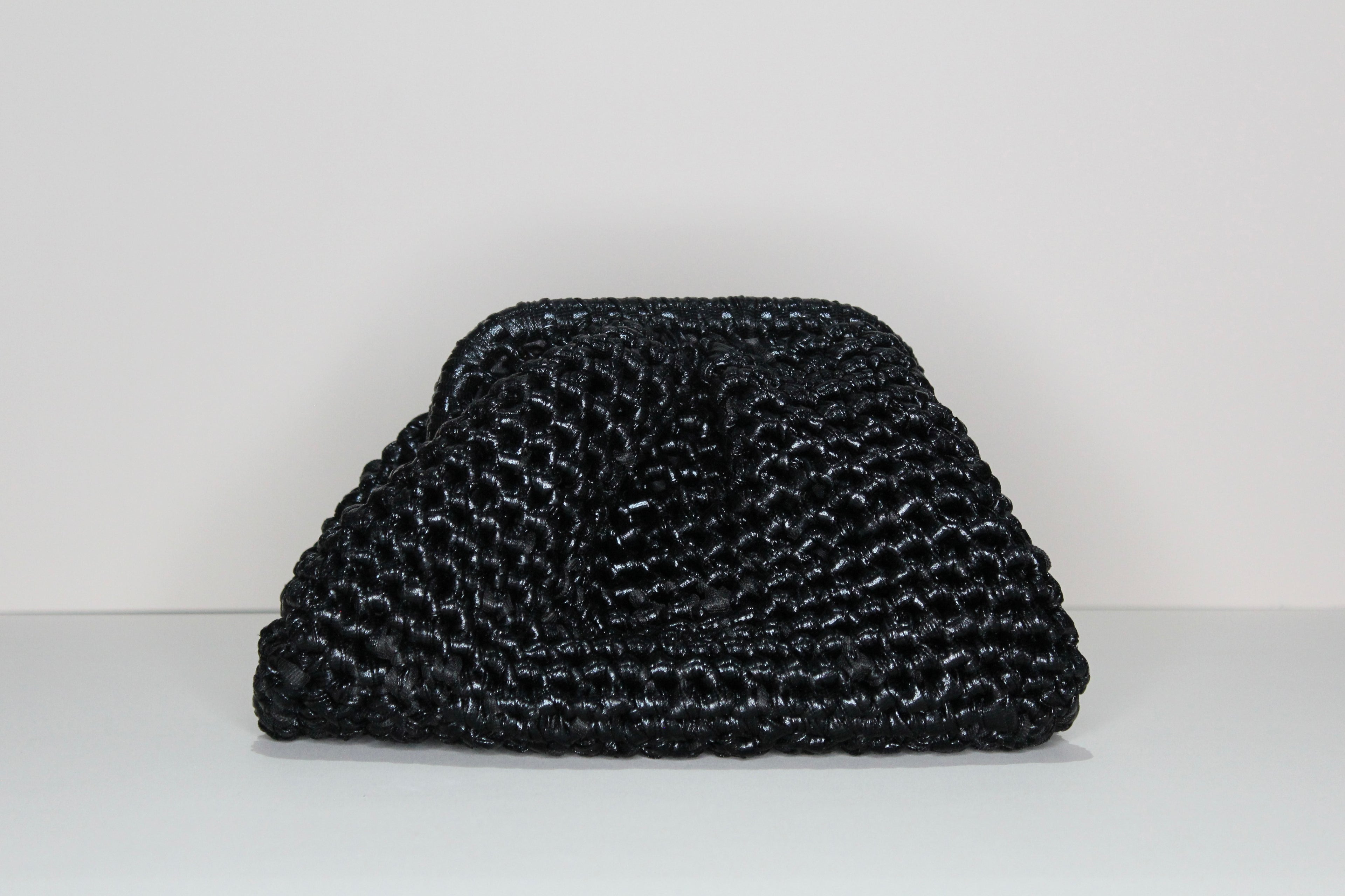 Black Metallic Clutch - mia mare
