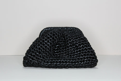 Black Metallic Clutch - mia mare
