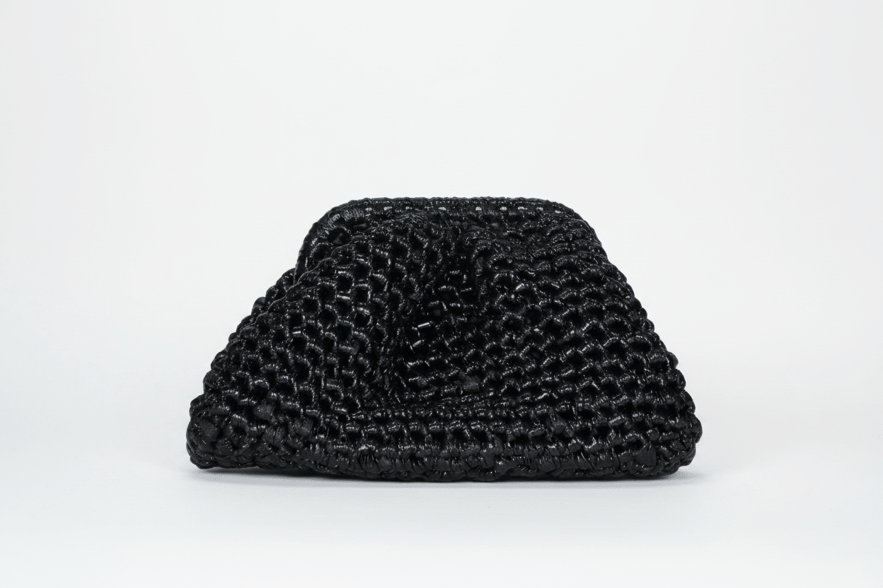 Black Metallic Clutch - mia mare