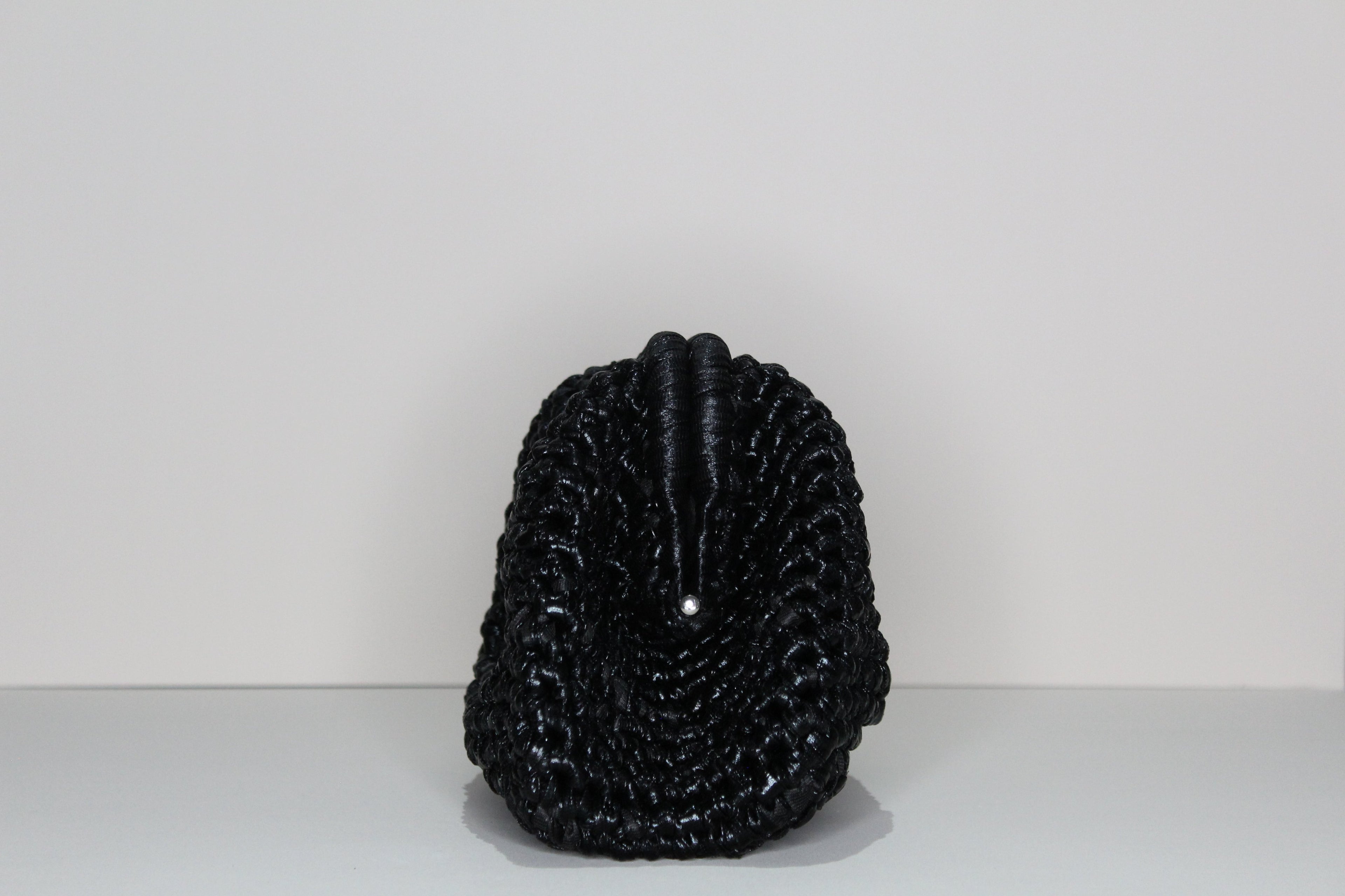 Black Metallic Clutch - mia mare