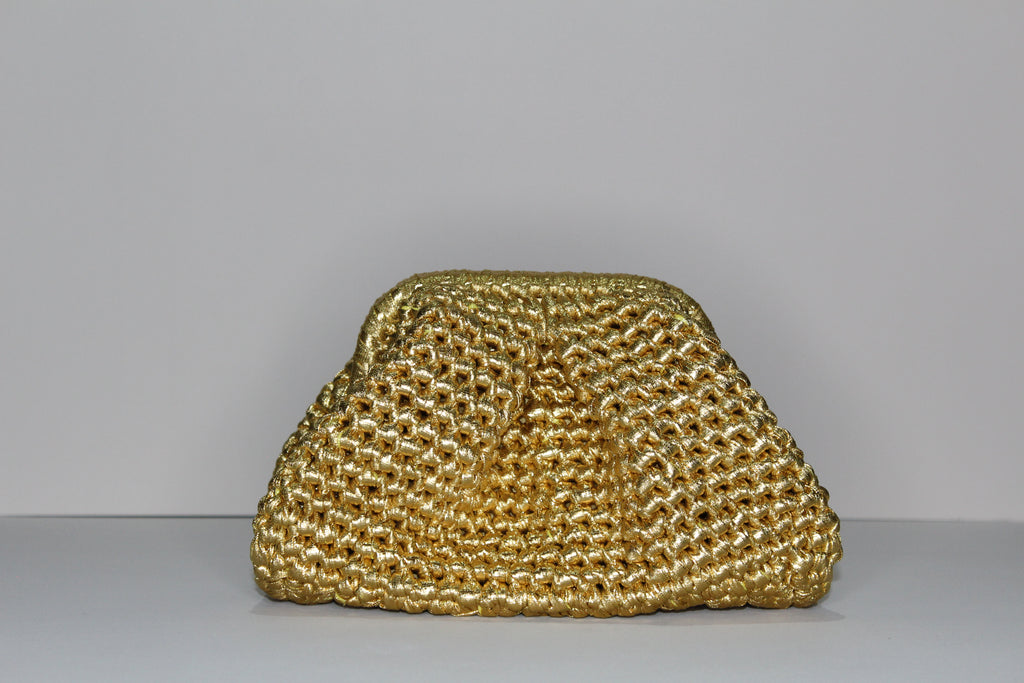 Gold Metallic Clutch - mia mare