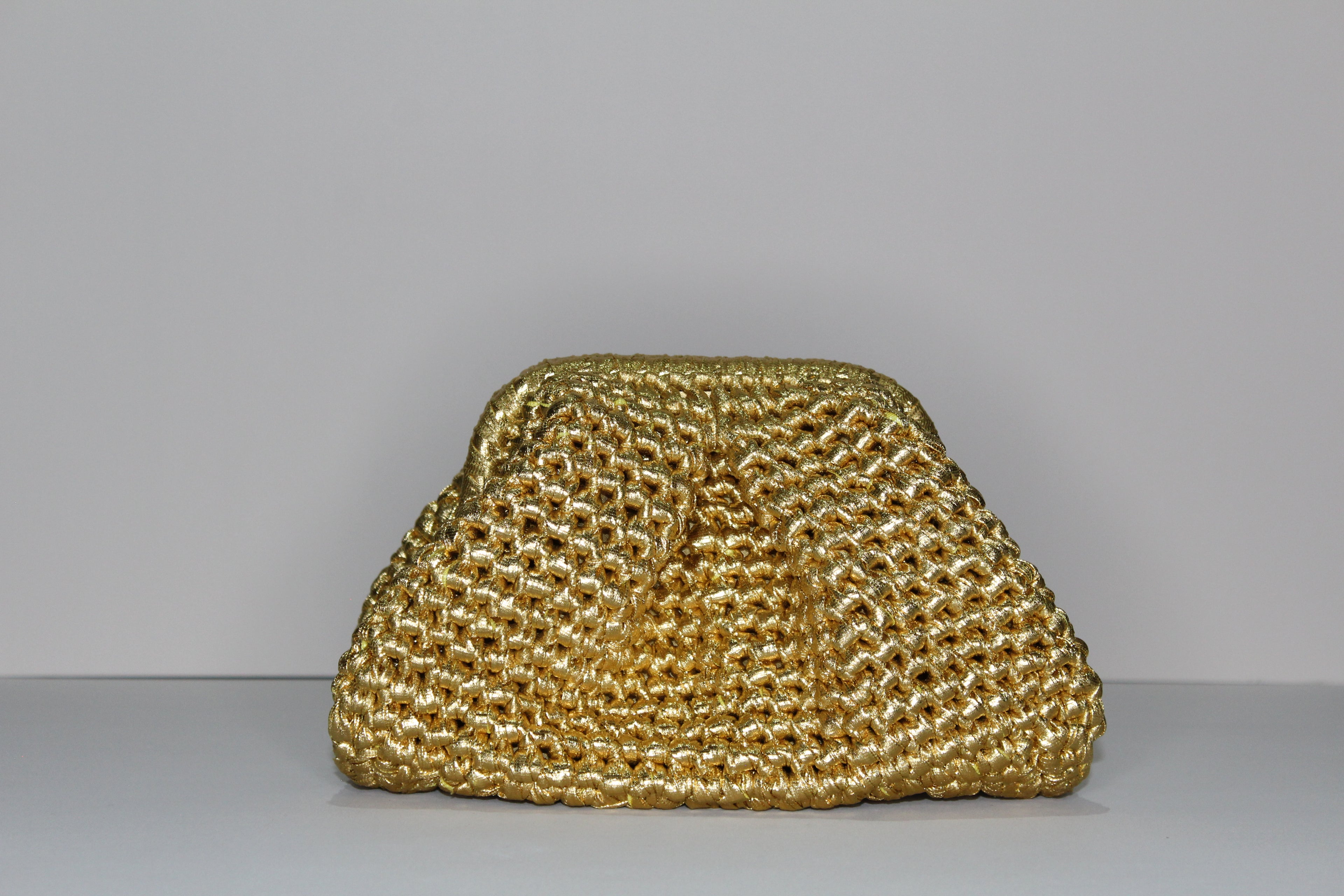 Gold Metallic Clutch - mia mare