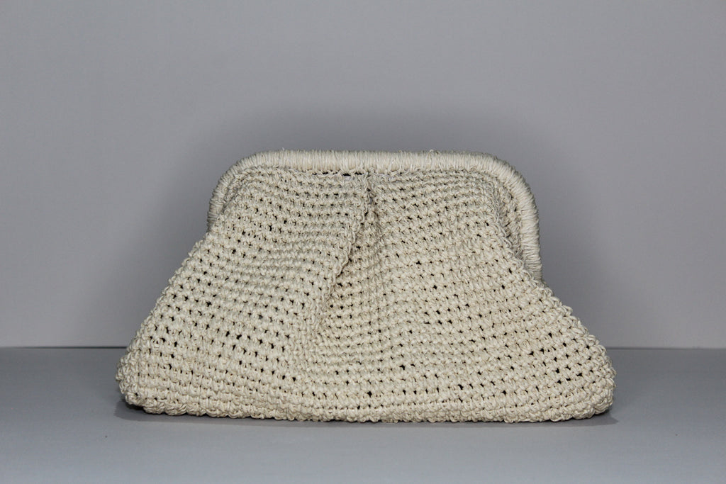 Sand Raffia Clutch - mia mare