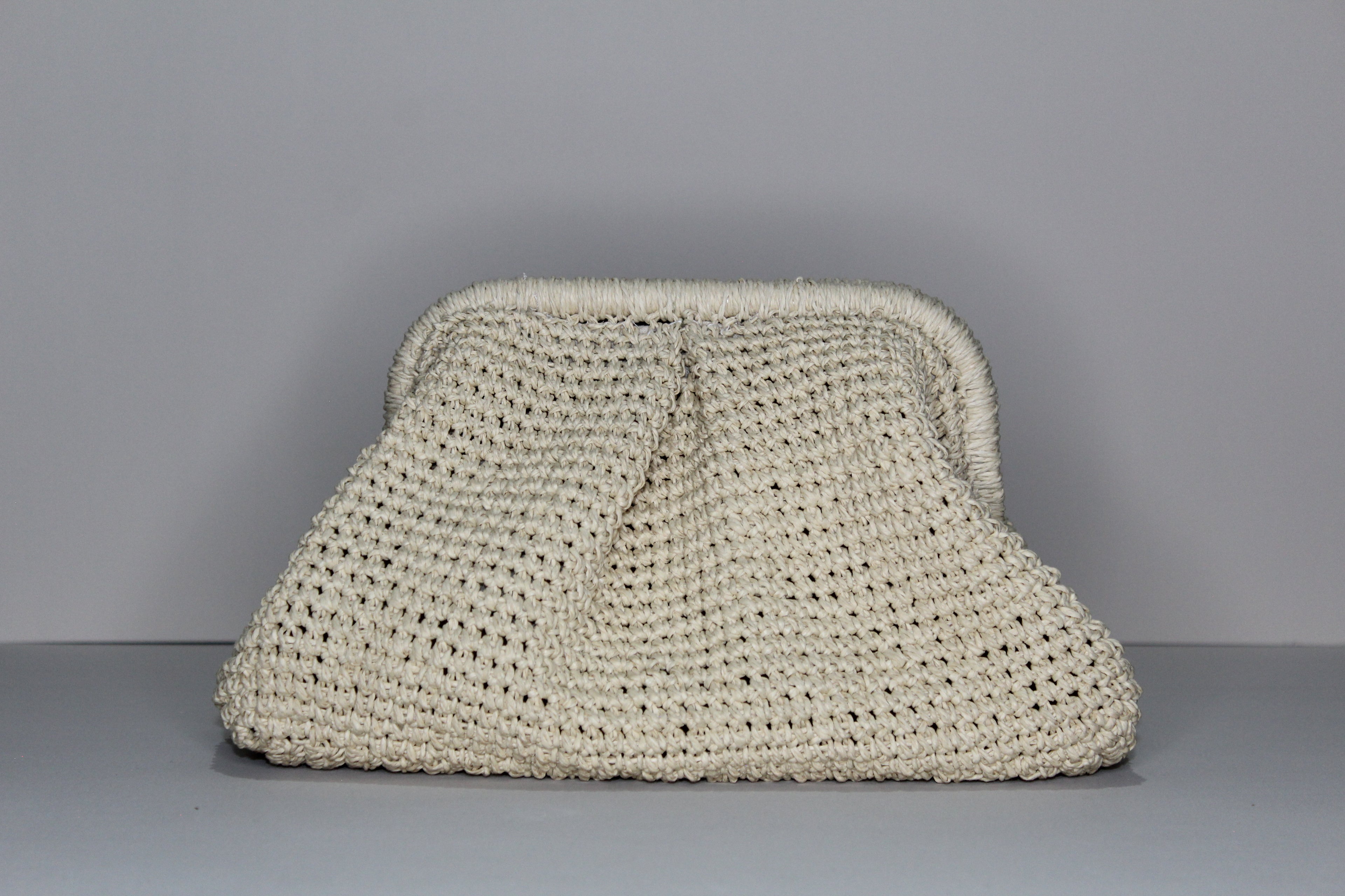 Sand Raffia Clutch - mia mare