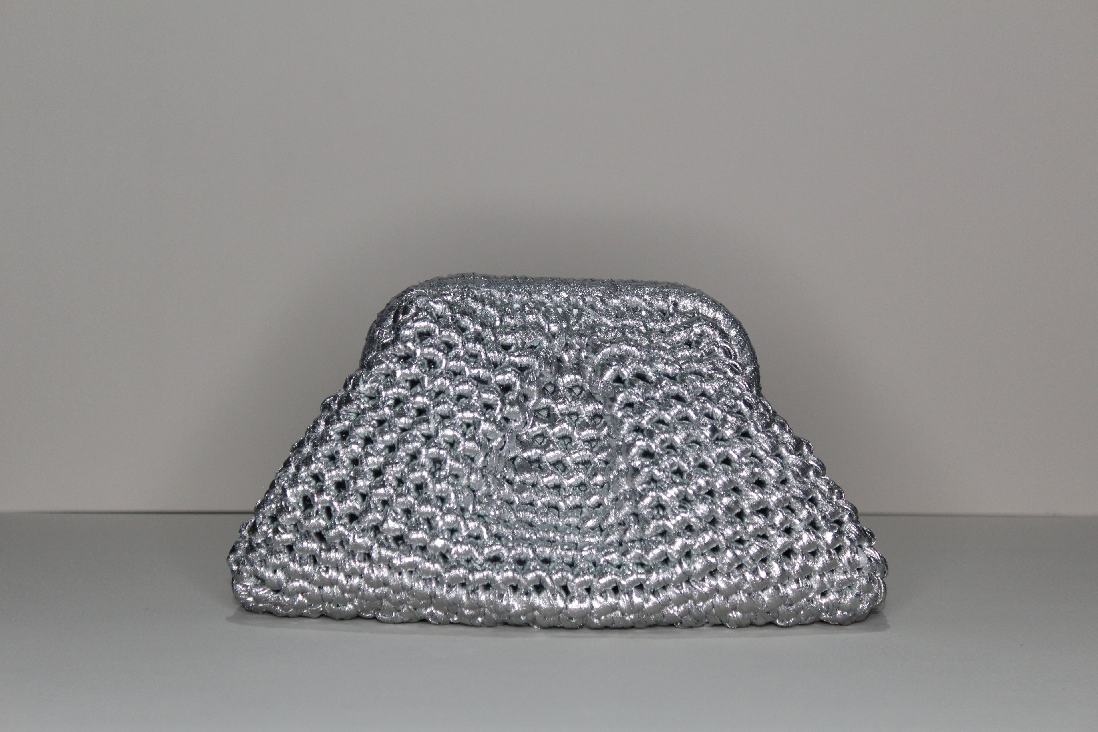 Silver Metallic Clutch - mia mare