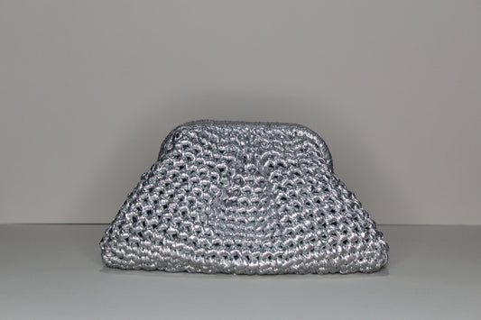 Silver Metallic Clutch