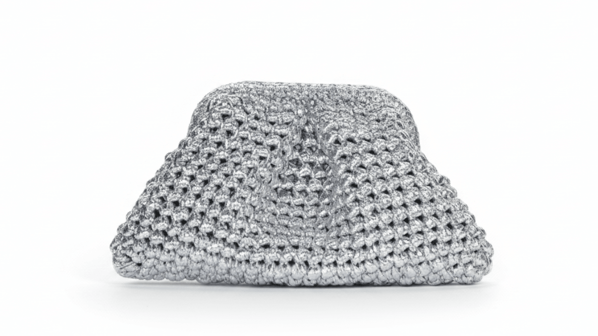 Silver Metallic Clutch - mia mare