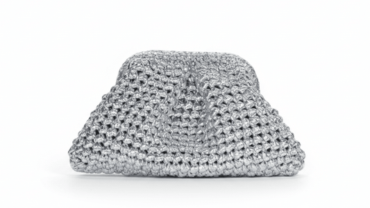 Silver Metallic Clutch - mia mare