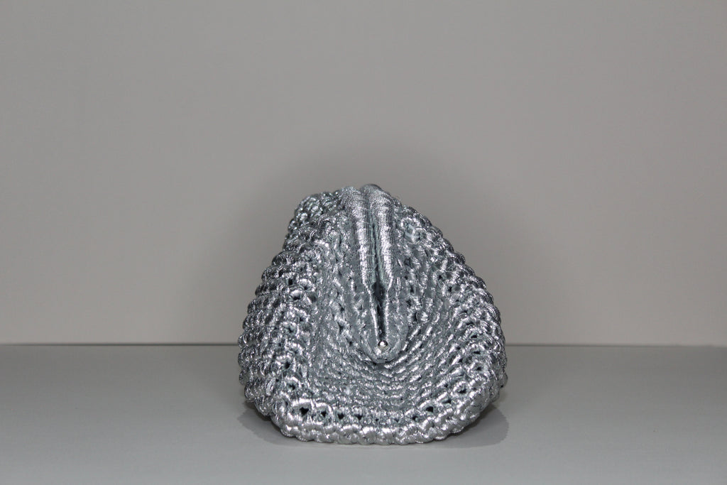Silver Metallic Clutch - mia mare