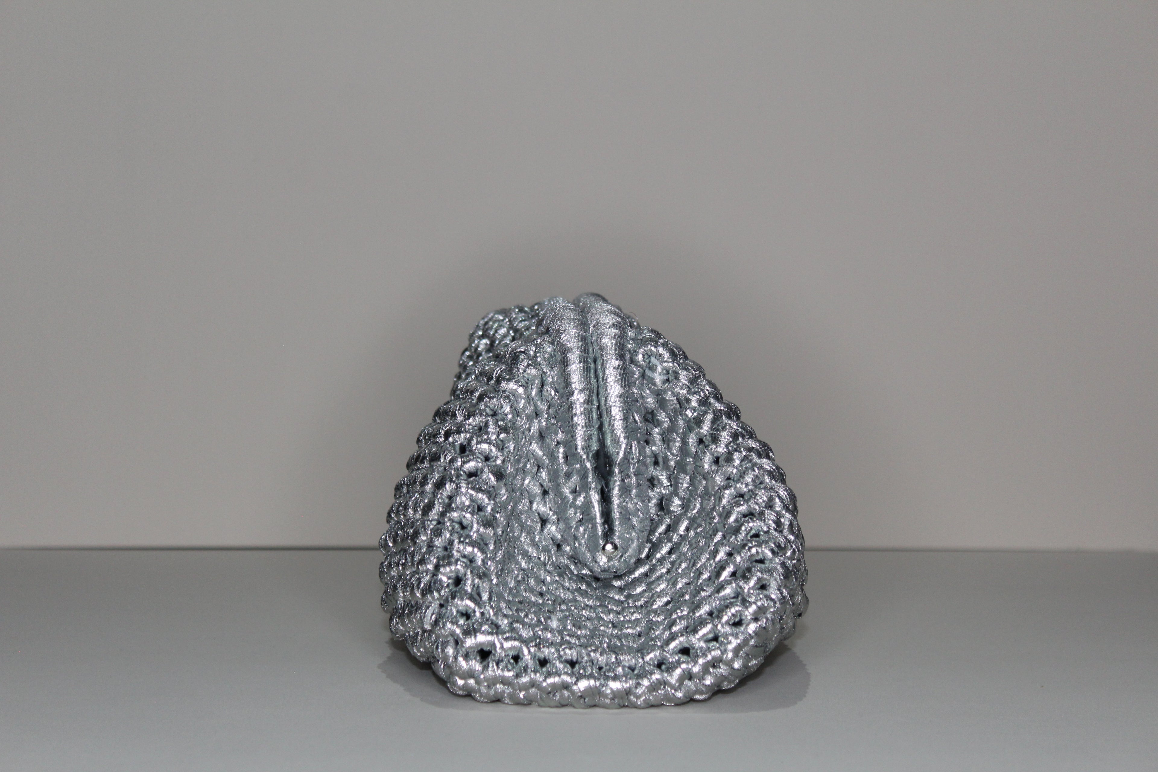 Silver Metallic Clutch - mia mare