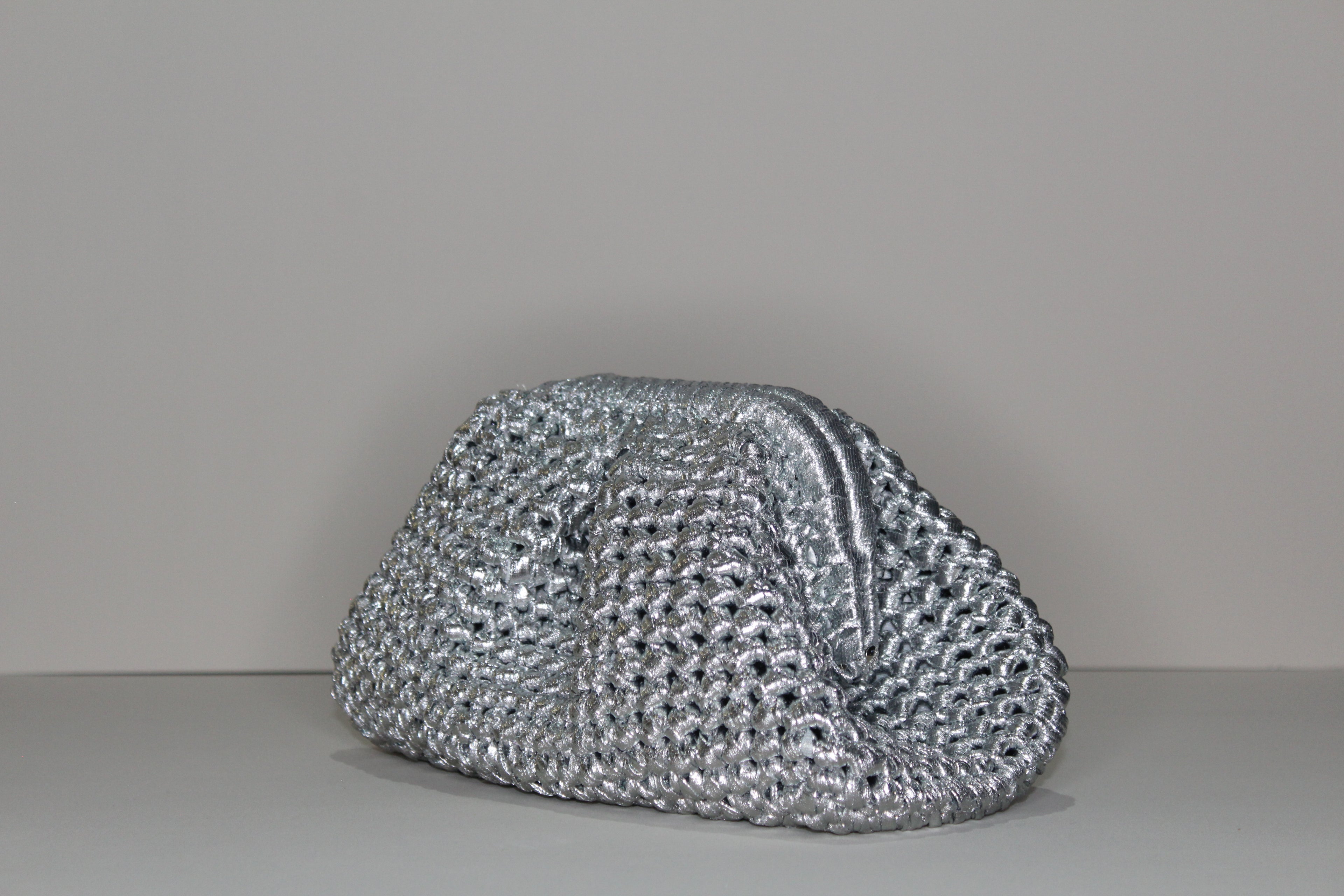 Silver Metallic Clutch - mia mare