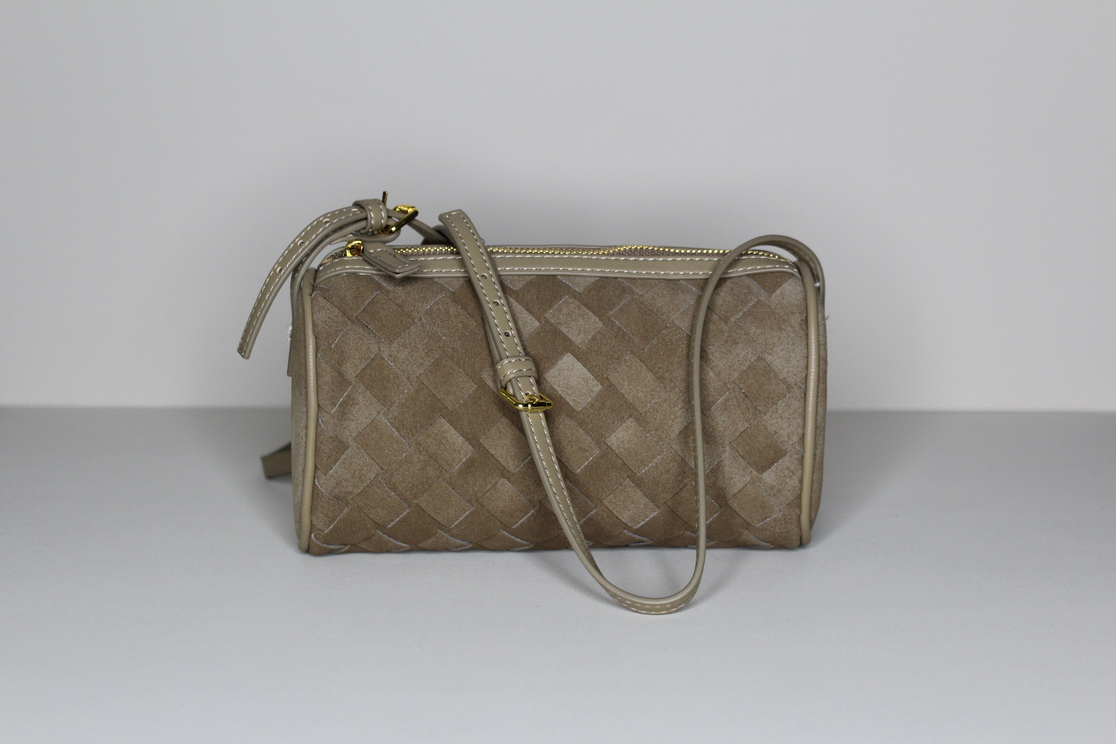 Taupe Soho Woven Bag - mia mare
