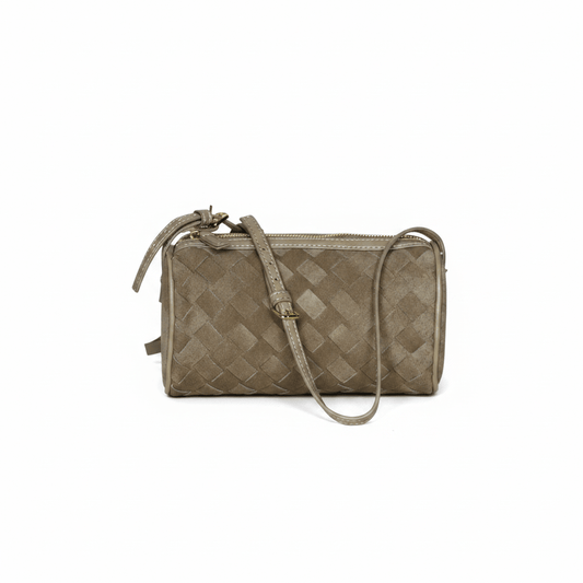 Taupe Soho Woven Bag - mia mare