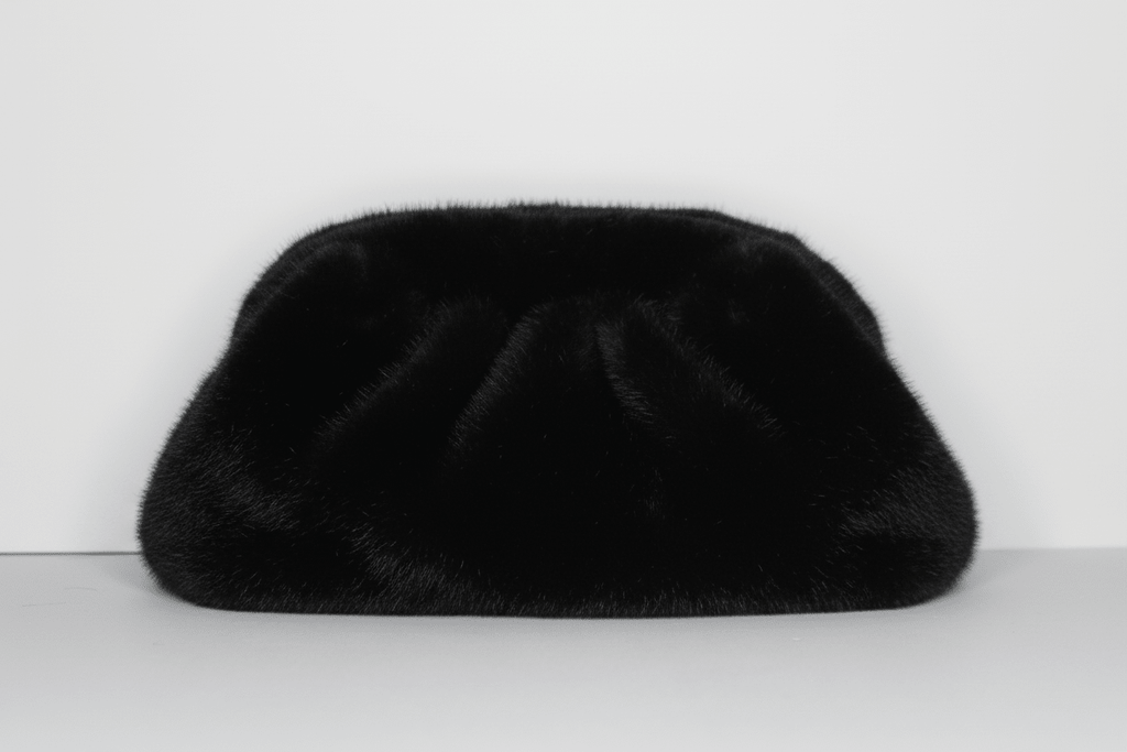 Noir Margaux Fur Clutch - mia mare