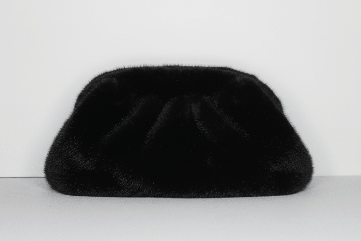 Noir Margaux Fur Clutch - mia mare