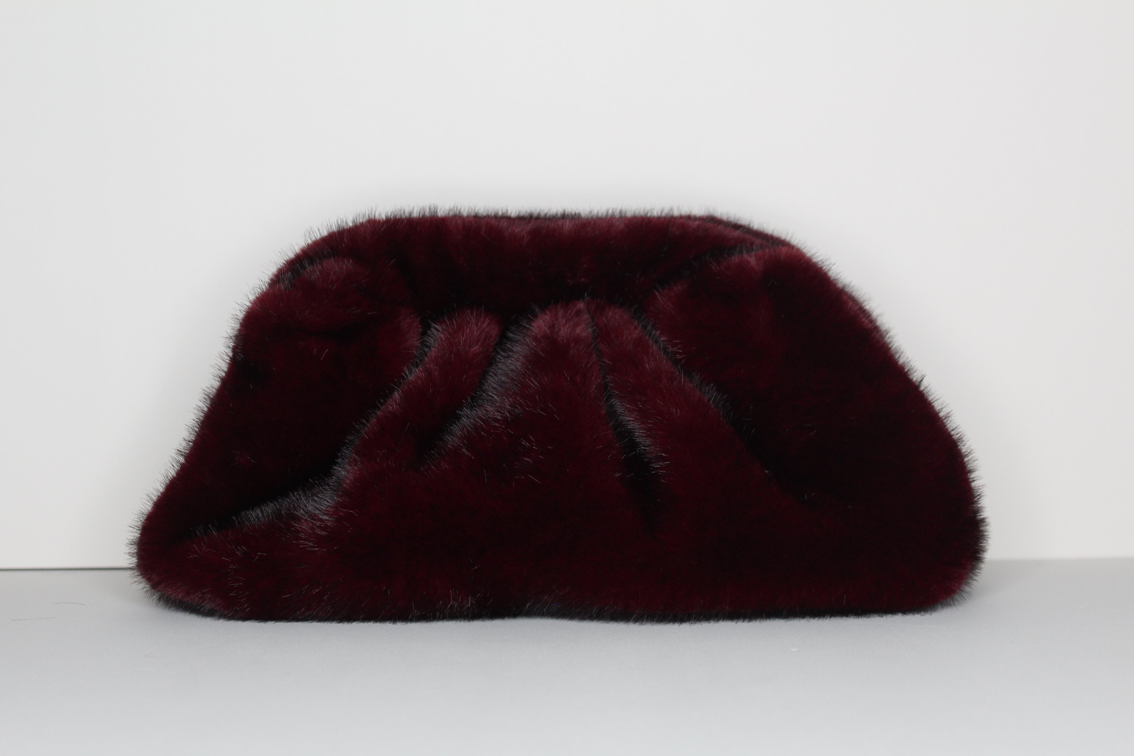 Bordeaux Margaux Fur Clutch