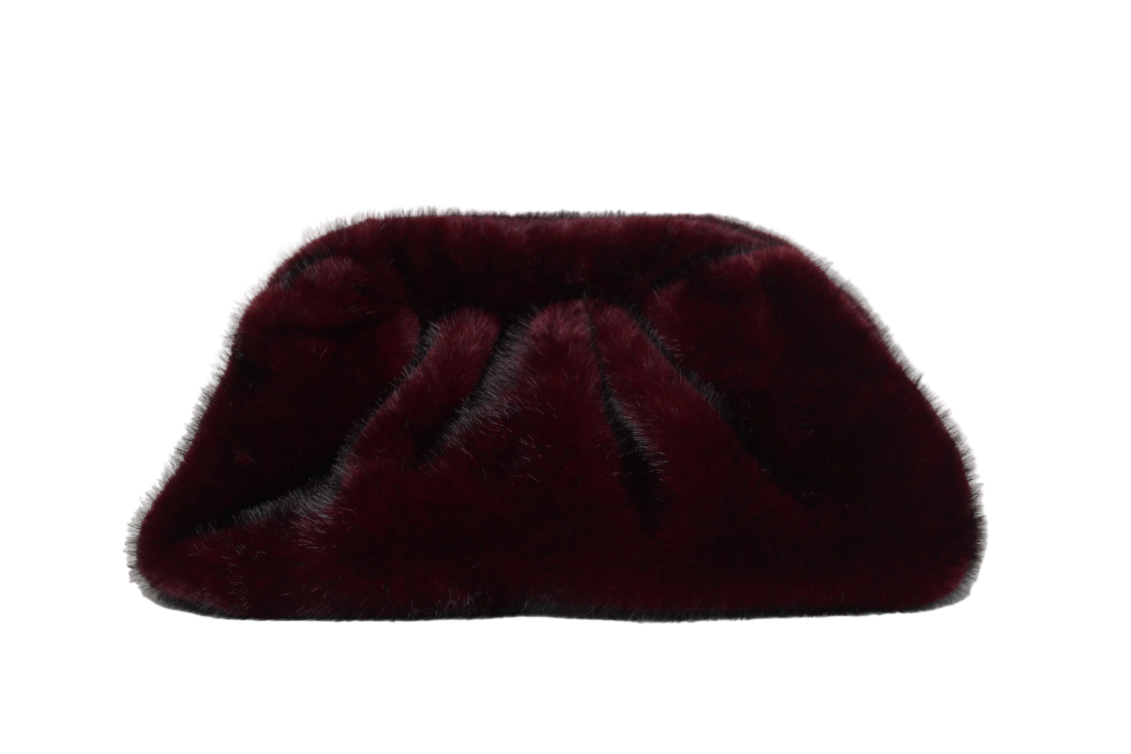 Bordeaux Margaux Fur Clutch