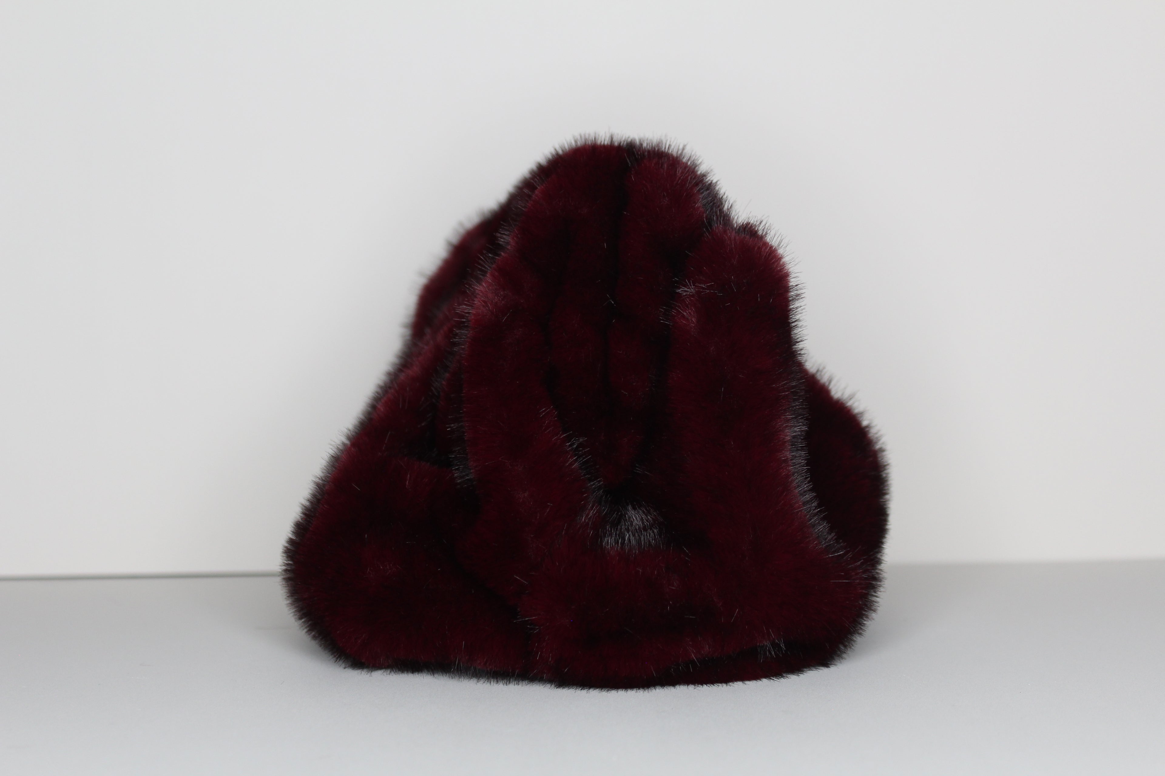 Bordeaux Margaux Fur Clutch
