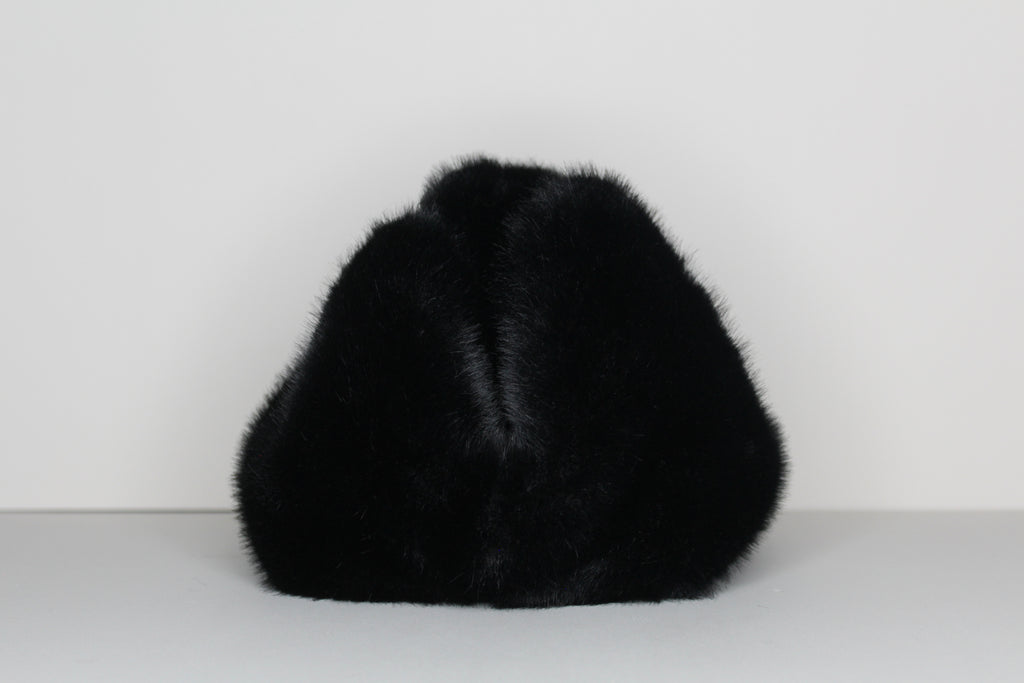 Noir Margaux Fur Clutch - mia mare