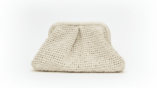 Sand Raffia Clutch - mia mare