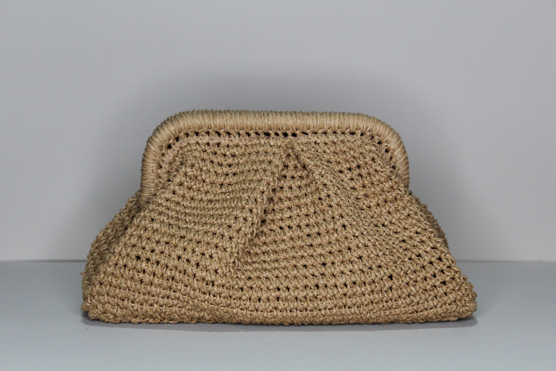 Brown Raffia Clutch - mia mare